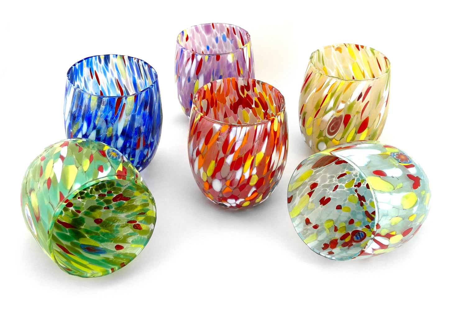 6 Bicchieri da Acqua in Vetro “I Colori di Murano” COLOMBINA