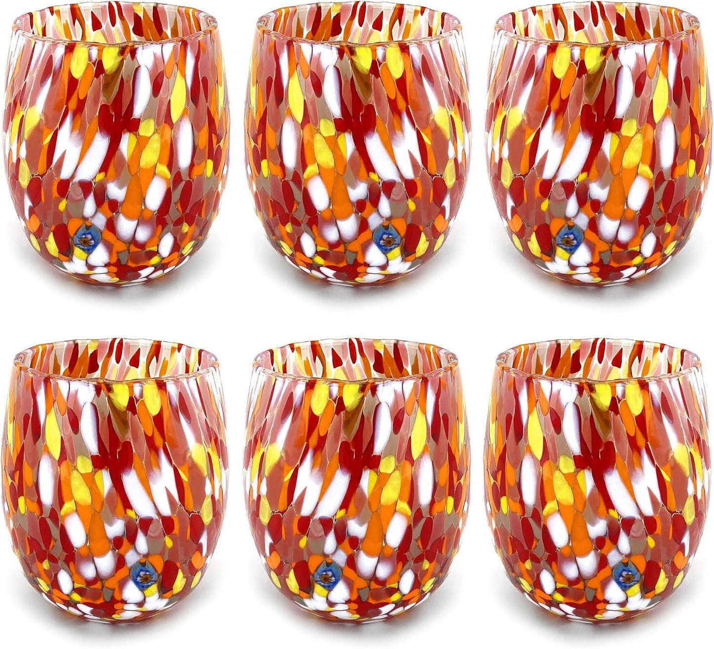 6 Bicchieri da Acqua in Vetro “I Colori di Murano” COLOMBINA