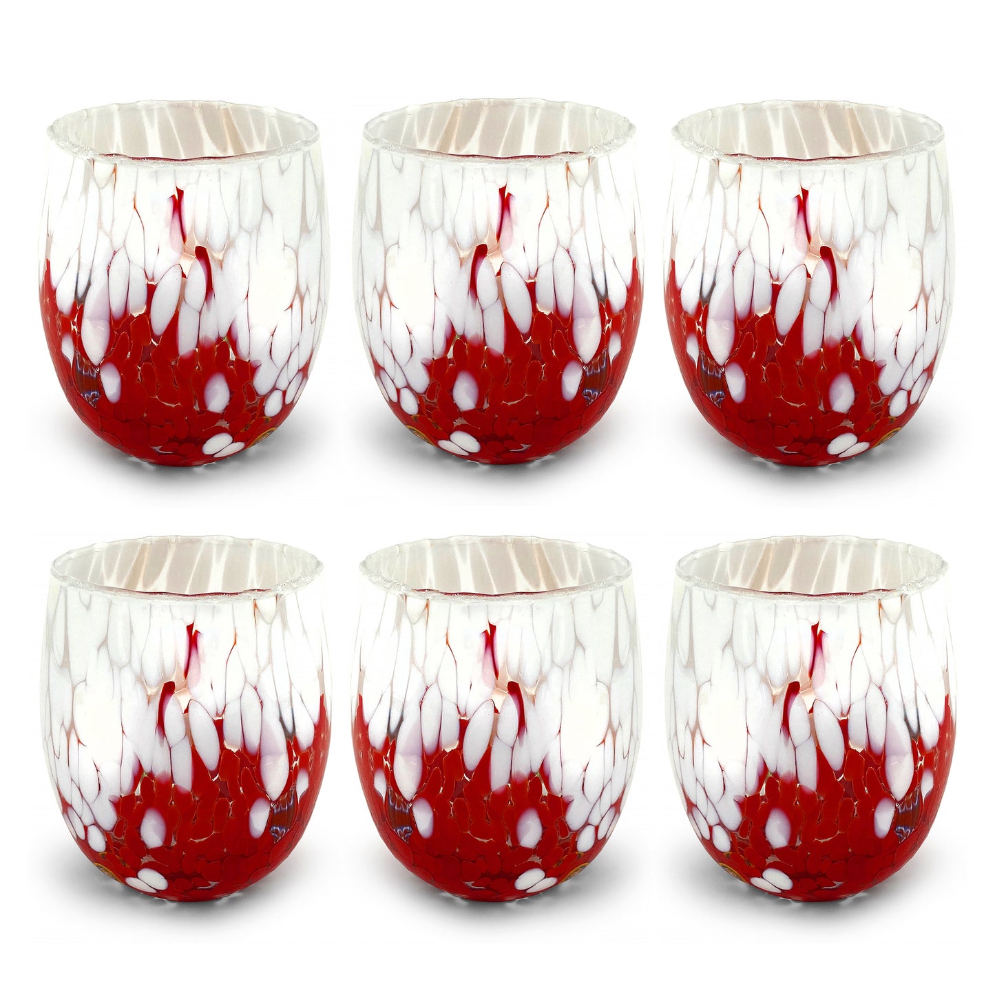 6 Verres en Verre "Les Couleurs de Murano". TUMBLE-CLASSIC-MIX