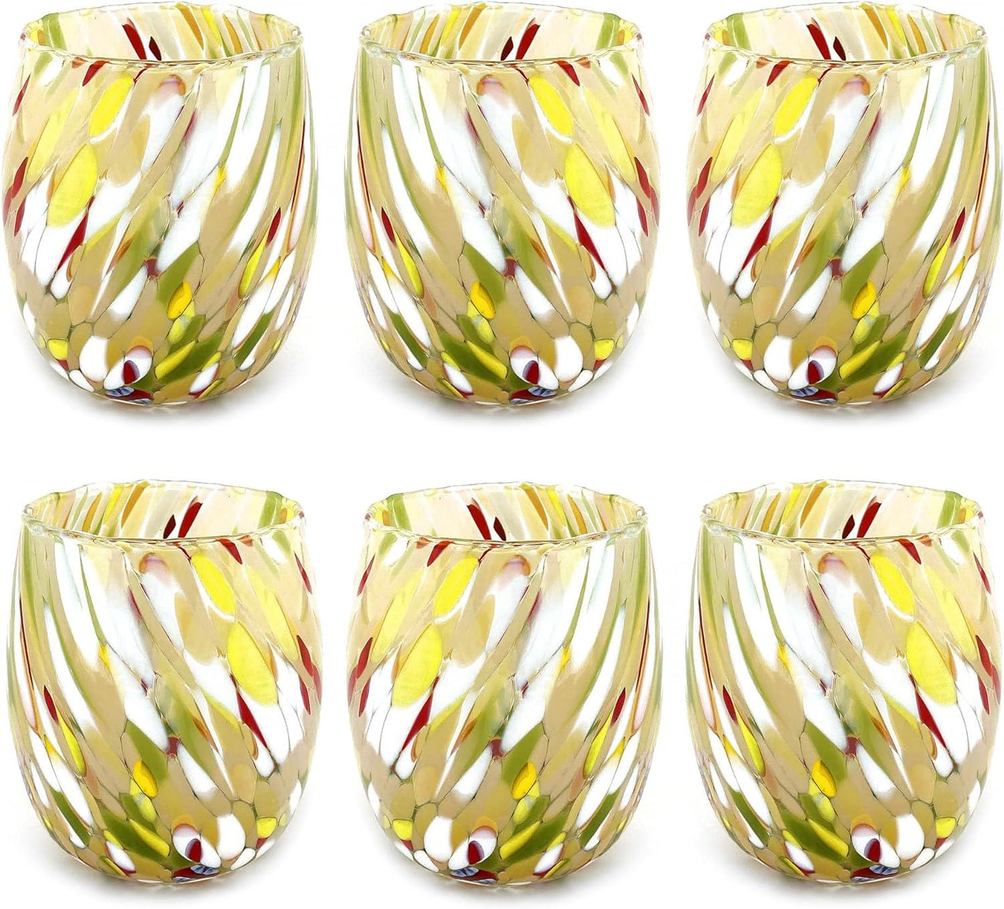 6 Bicchieri da Acqua in Vetro “I Colori di Murano” COLOMBINA