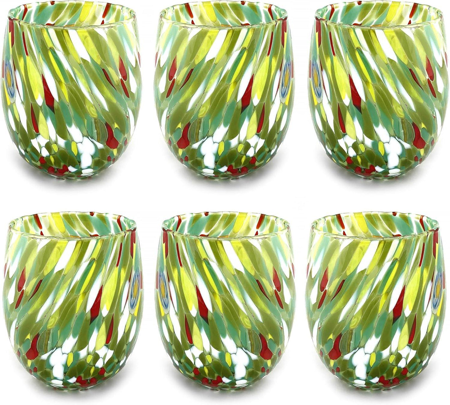 6 Bicchieri da Acqua in Vetro “I Colori di Murano” COLOMBINA