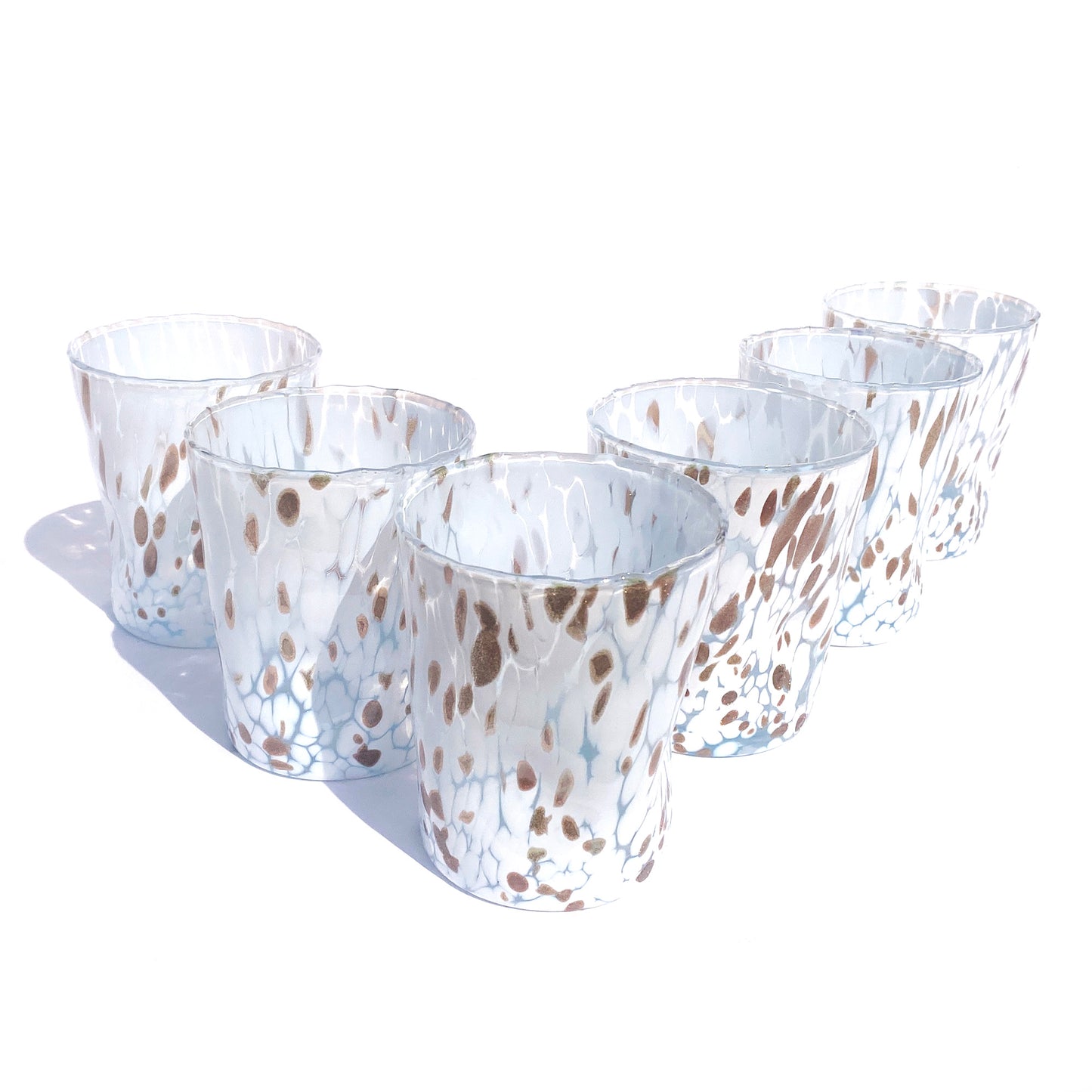 Set aus Weingläsern und Gläsern aus mundgeblasenem und handgefertigtem Glas mit Geschenkbox „I Colori di Murano“ mit Aventurin – elegant für raffinierte Anlässe – hergestellt in Italien