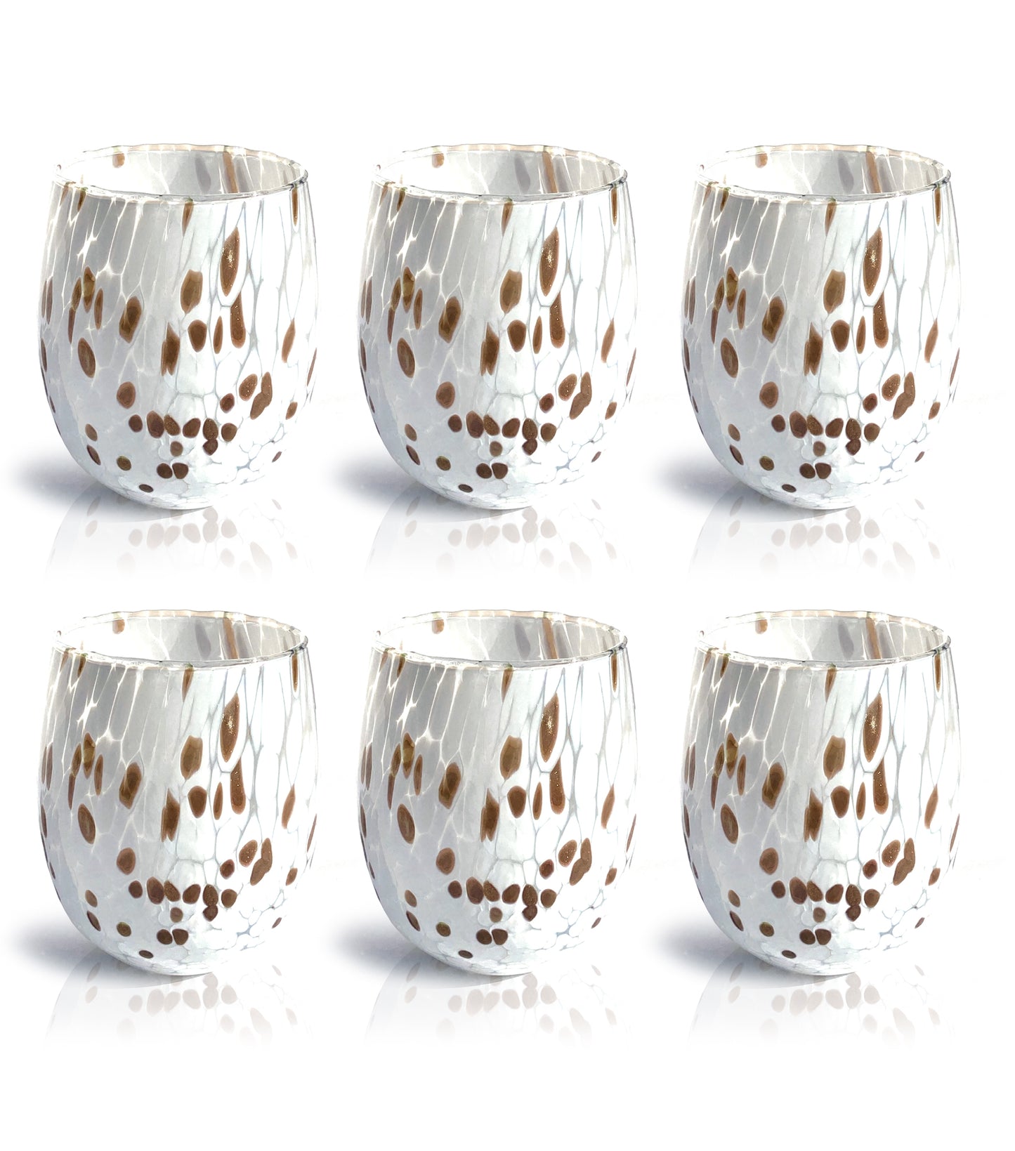 Set aus Weingläsern und Gläsern aus mundgeblasenem und handgefertigtem Glas mit Geschenkbox „I Colori di Murano“ mit Aventurin – elegant für raffinierte Anlässe – hergestellt in Italien