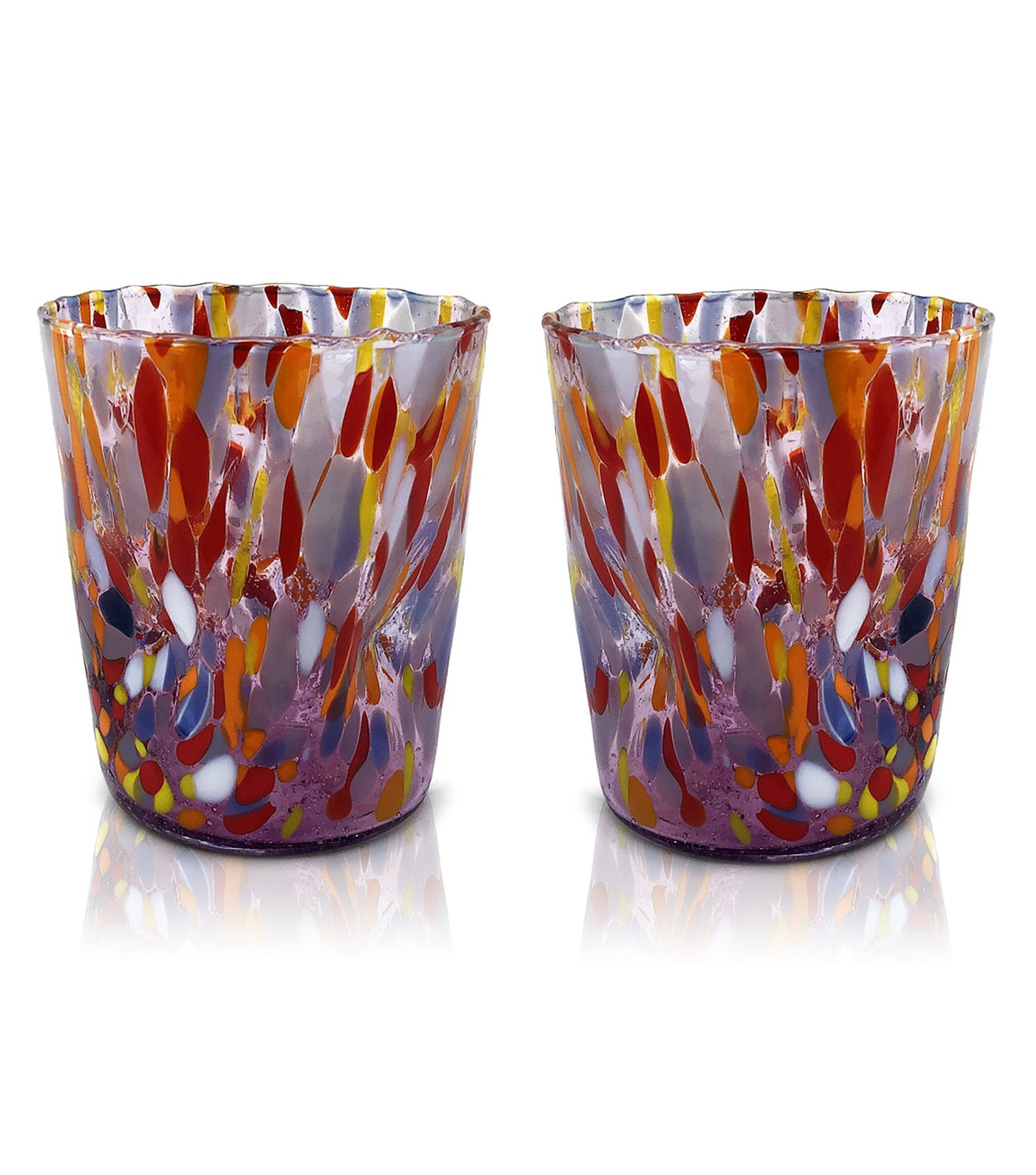 6 Verres en Verre "Les Couleurs de Murano". TUMBLE-CLASSIC-MIX