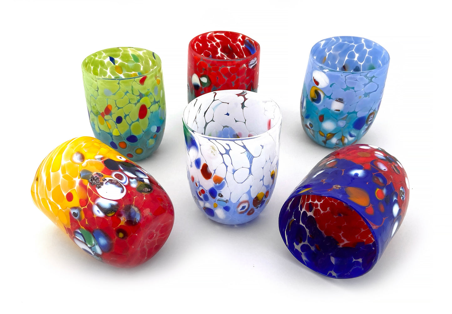 6 Verres en Verre "Les Couleurs de Murano". TUMBLE-CLASSIC-MIX