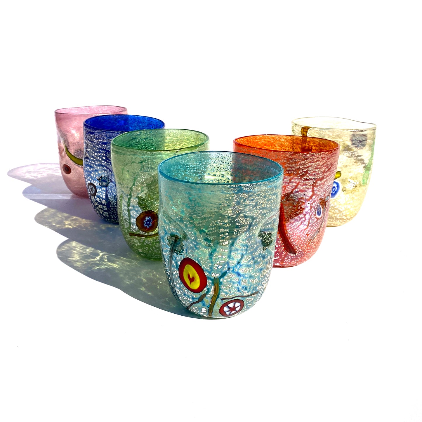 6 Glasgläser "Die Farben von Murano". TUMBLE-KLASSIKER