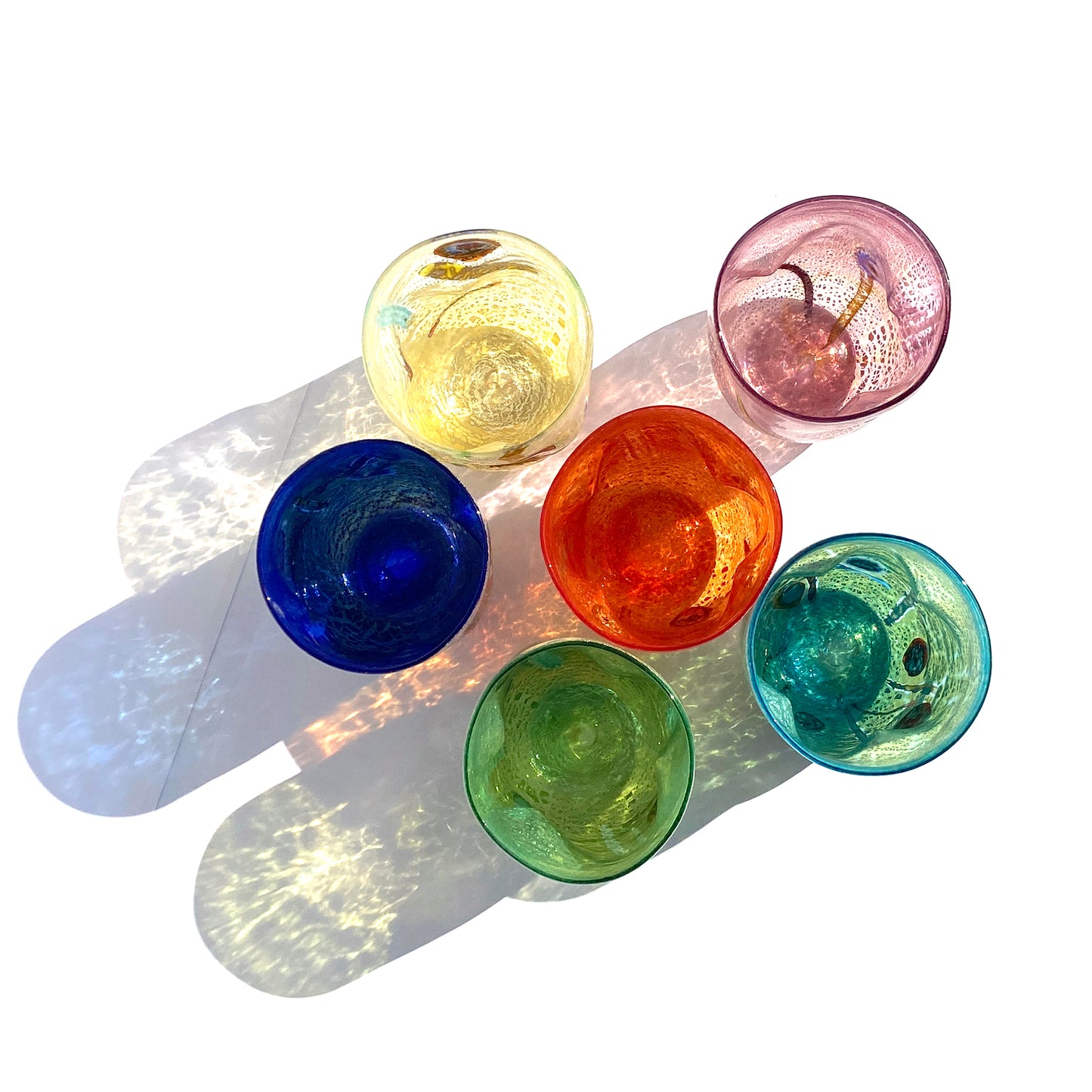 6 Glasgläser "Die Farben von Murano". TUMBLE-KLASSIKER