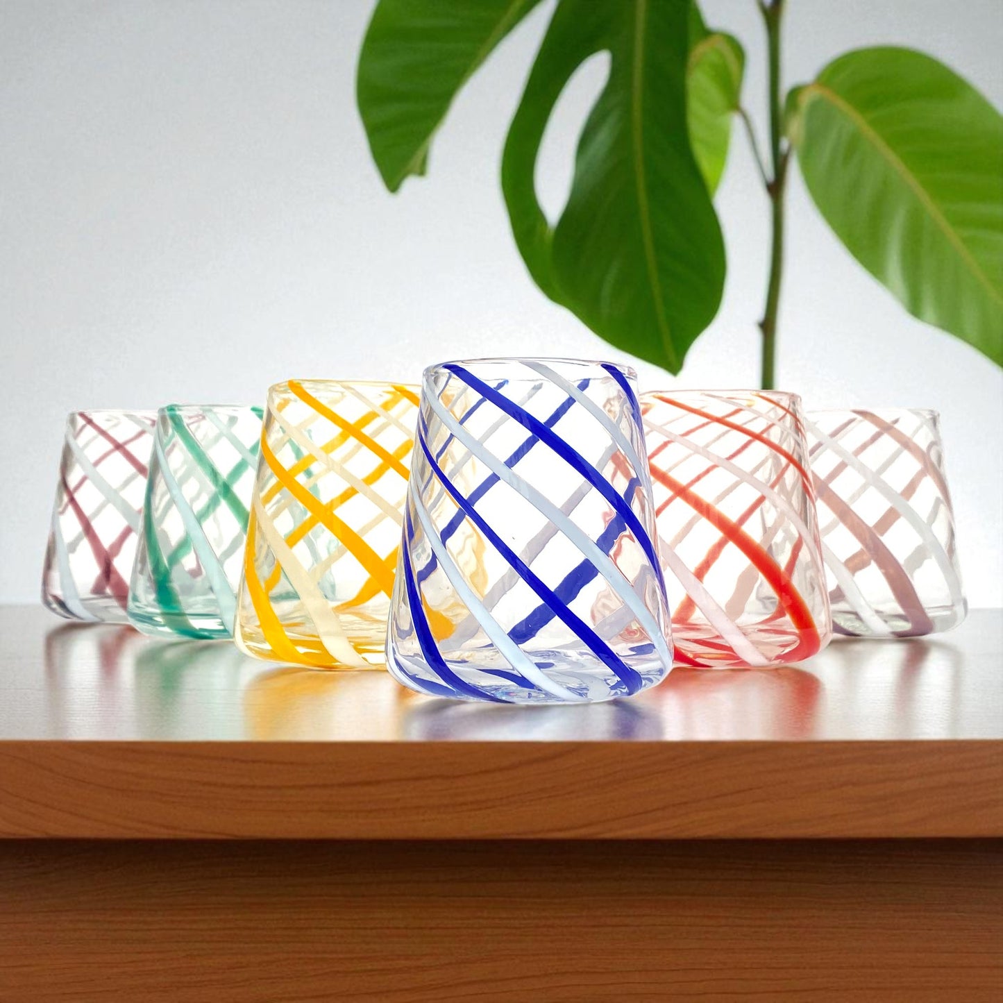 Goto Verres Goto en Verre Soufflé et Fait Main avec Murrine Murano - Les Couleurs de Murano - COLOMBINA Tumbler 350 ml.