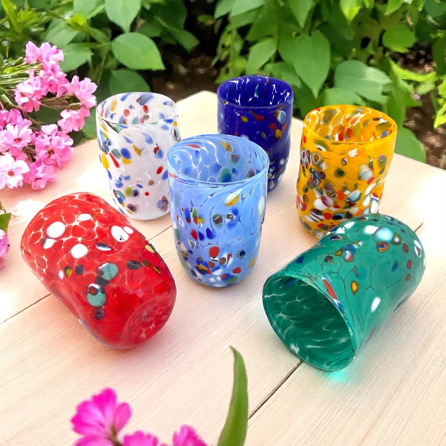 Verres BELLINI en verre de Murano, réalisés sur l’île de Murano, soufflés et travaillés à la main par des maîtres verriers – SPECIAL EDITION – 400 ml.
