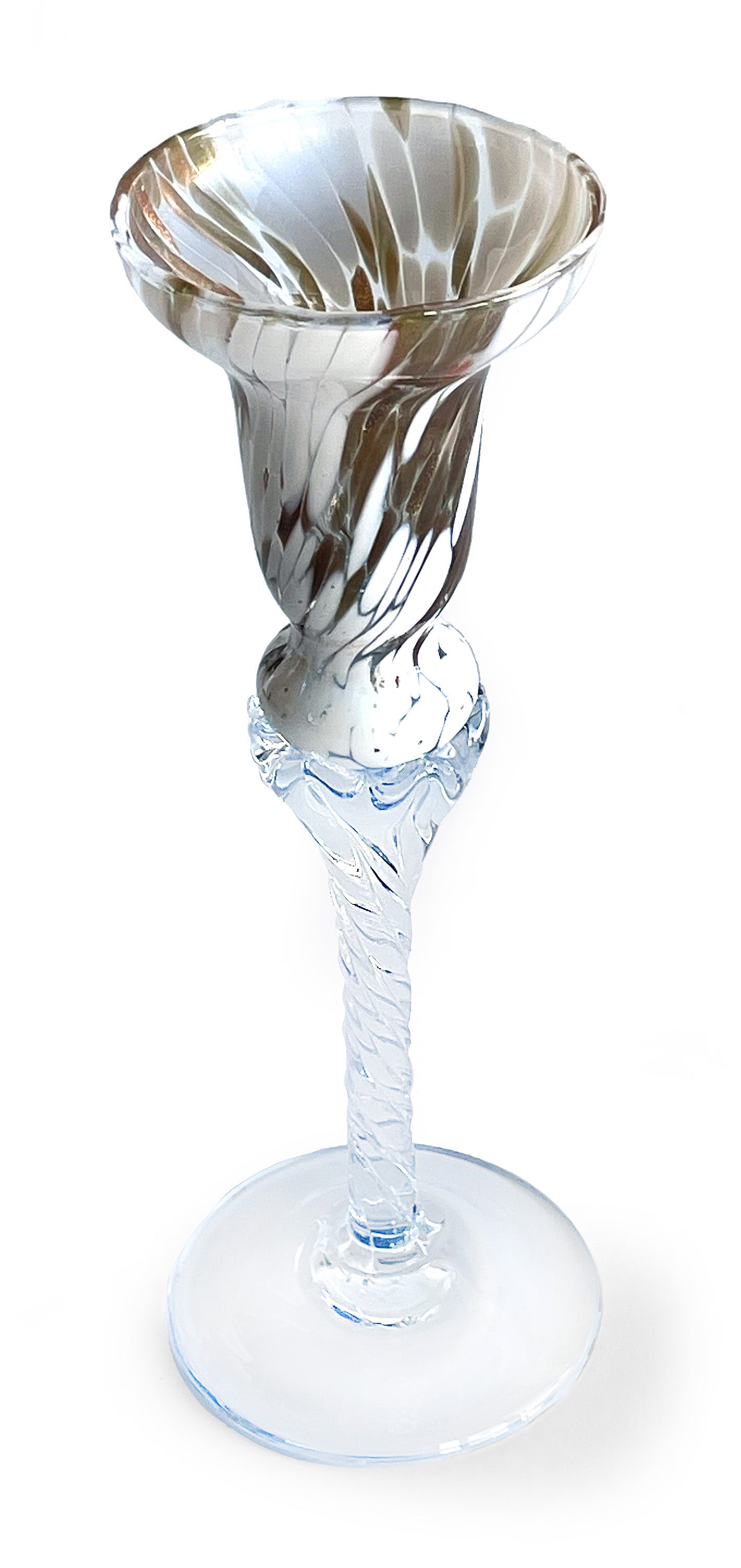 2 Candélabres en Verre Soufflé et Fait Main - Les Couleurs de Murano - Bougeoirs pour Table, Mariages, Fêtes. Fabriqué en Italie