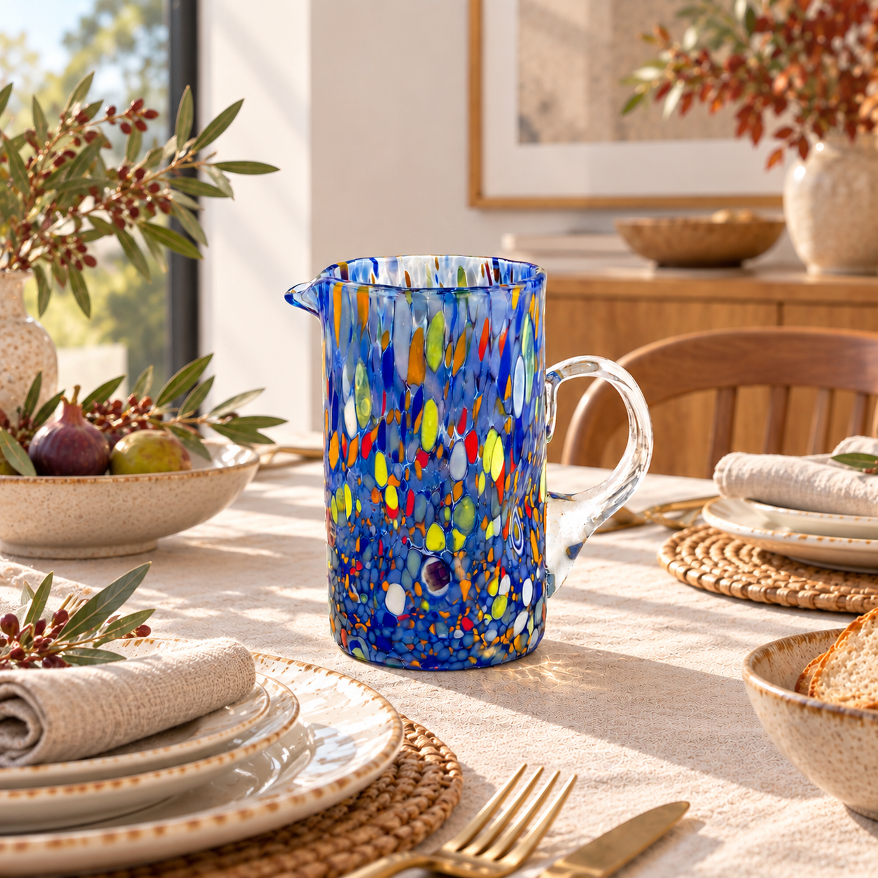 Classic-Karaffe aus mundgeblasenem und handgefertigtem Glas mit Murano – Mazzega Art & Design