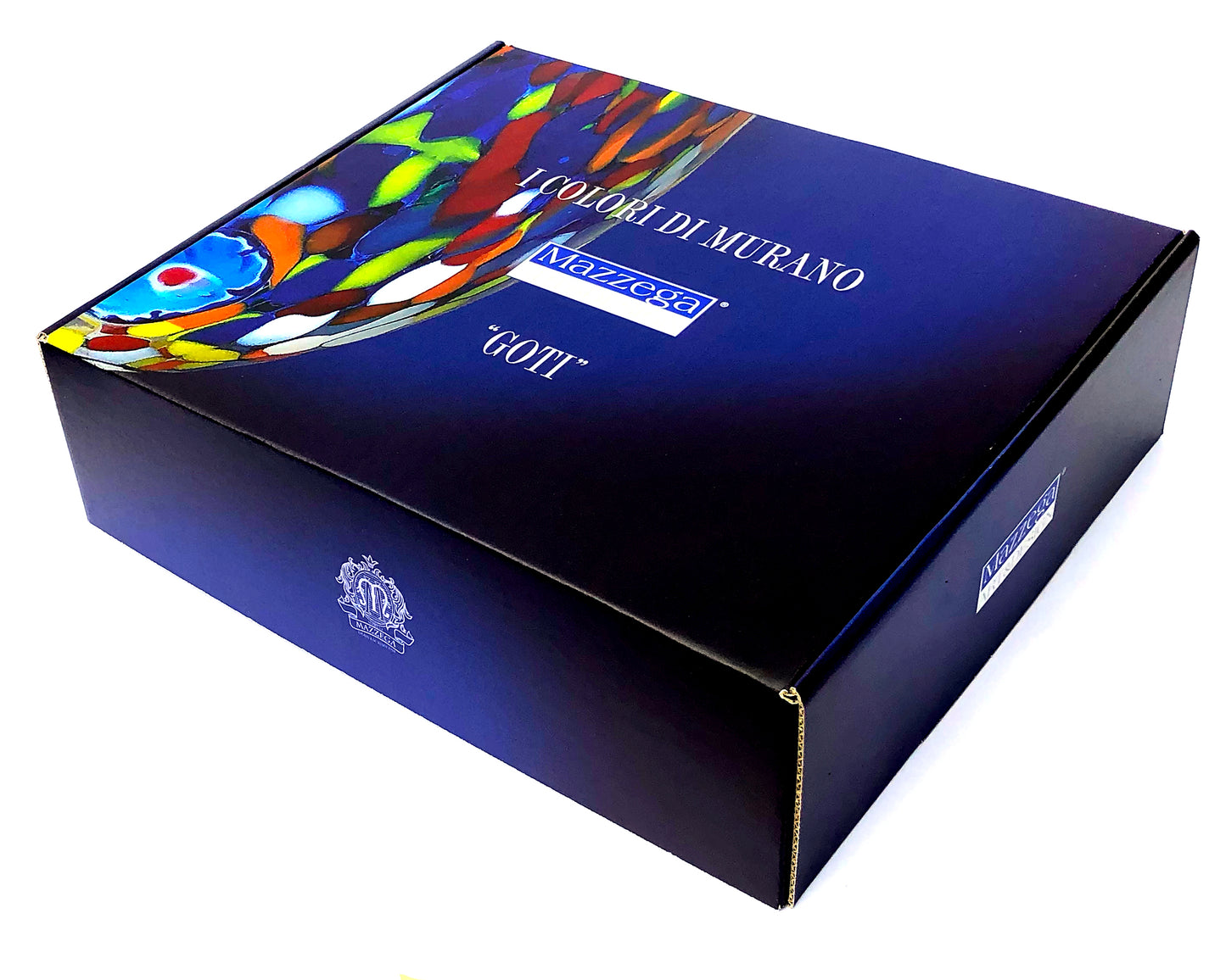 Set aus Weingläsern und Gläsern aus mundgeblasenem und handgefertigtem Glas mit Geschenkbox „I Colori di Murano“ mit Aventurin – elegant für raffinierte Anlässe – hergestellt in Italien