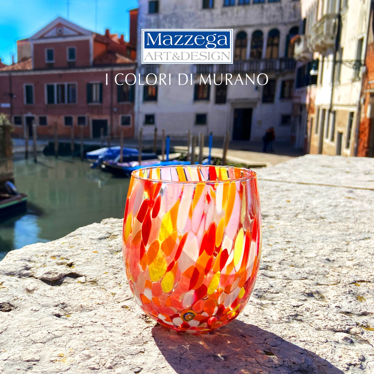 6 Bicchieri da Acqua in Vetro “I Colori di Murano” COLOMBINA