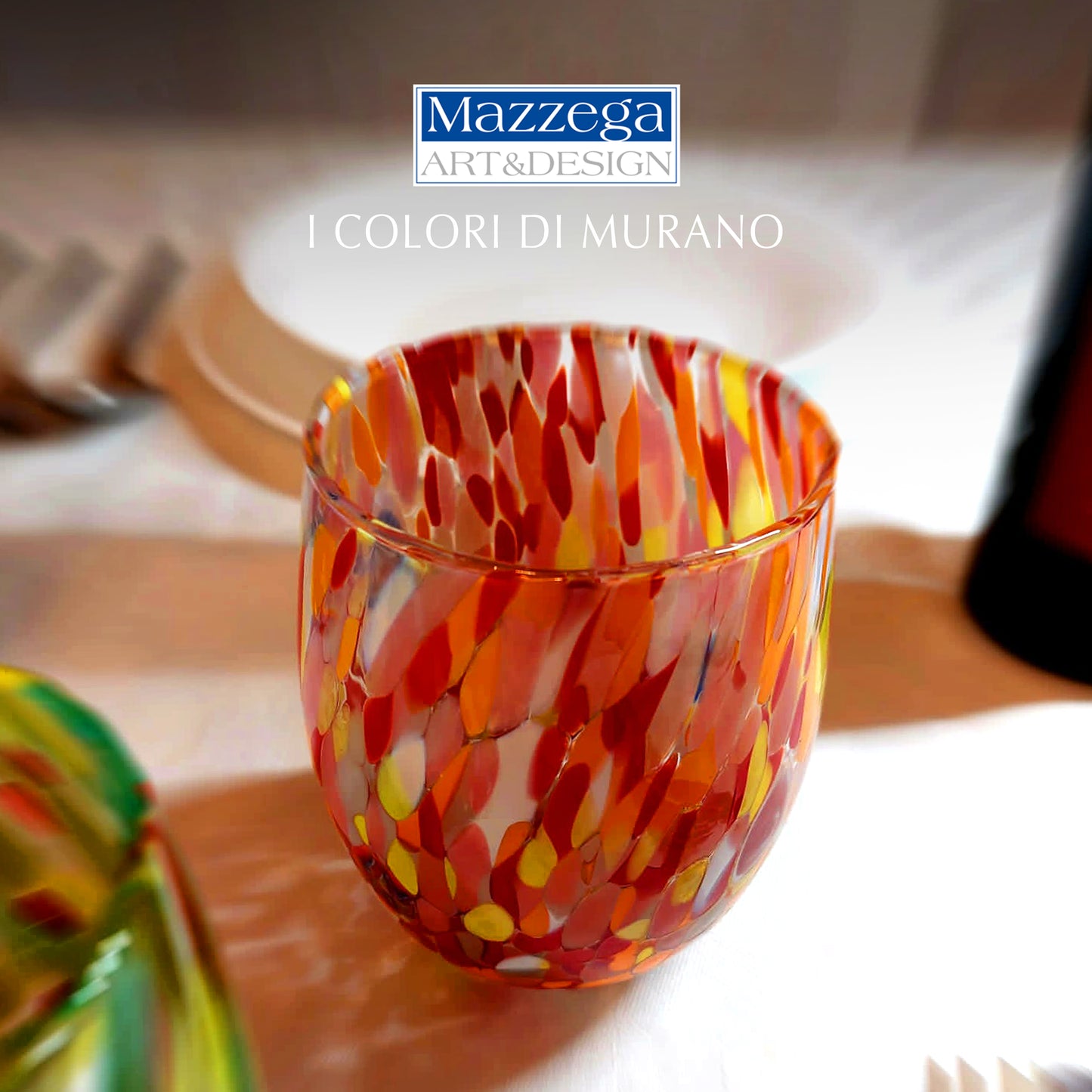 6 Bicchieri da Acqua in Vetro “I Colori di Murano” COLOMBINA