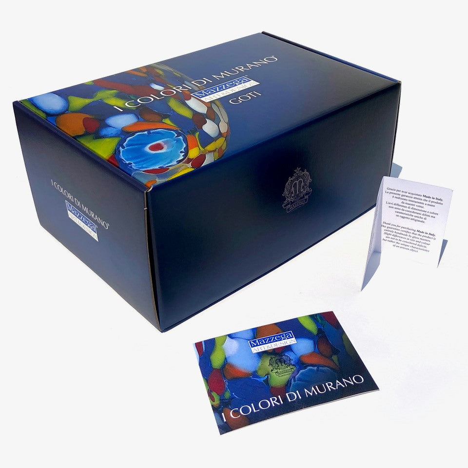 6 Verres en Verre "Les Couleurs de Murano". TUMBLE-CLASSIC-MIX