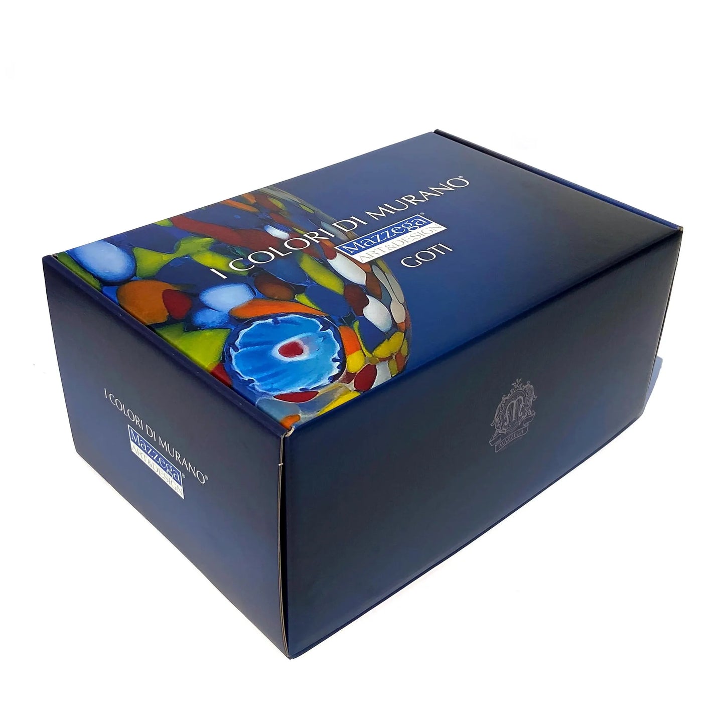 Bicchieri Cilindro Classic in Vetro Soffiati e Lavorati a Mano con Murrine di Murano, linea “I Colori di Murano” 400 ml. Made in Italy