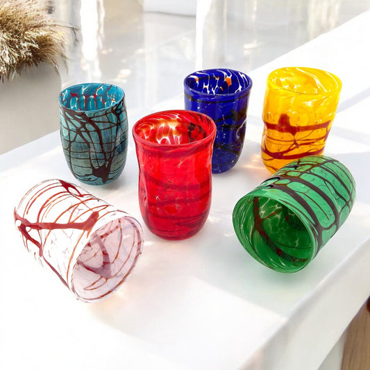 6 Bicchieri Tiziano in vetro di Murano, realizzati nell'isola di Murano, soffiati e lavorati a mano da maestri Vetrai - SPECIAL EDITION - 450 ml.