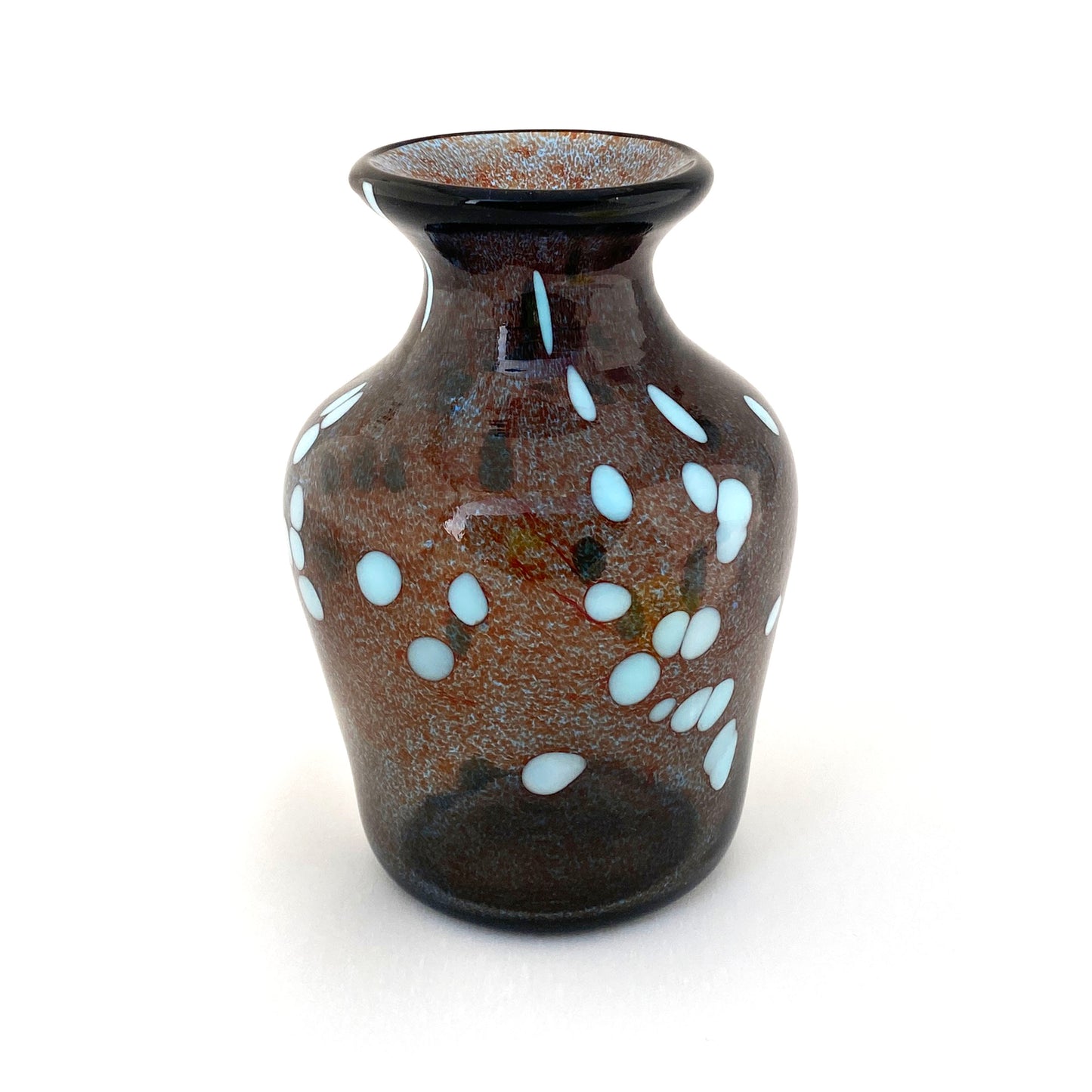 Vaso in vetro di Murano, soffiato e lavorato a mano, linea "I Colori di Murano" h. cm. 15 - Made in Murano. Cod. 06