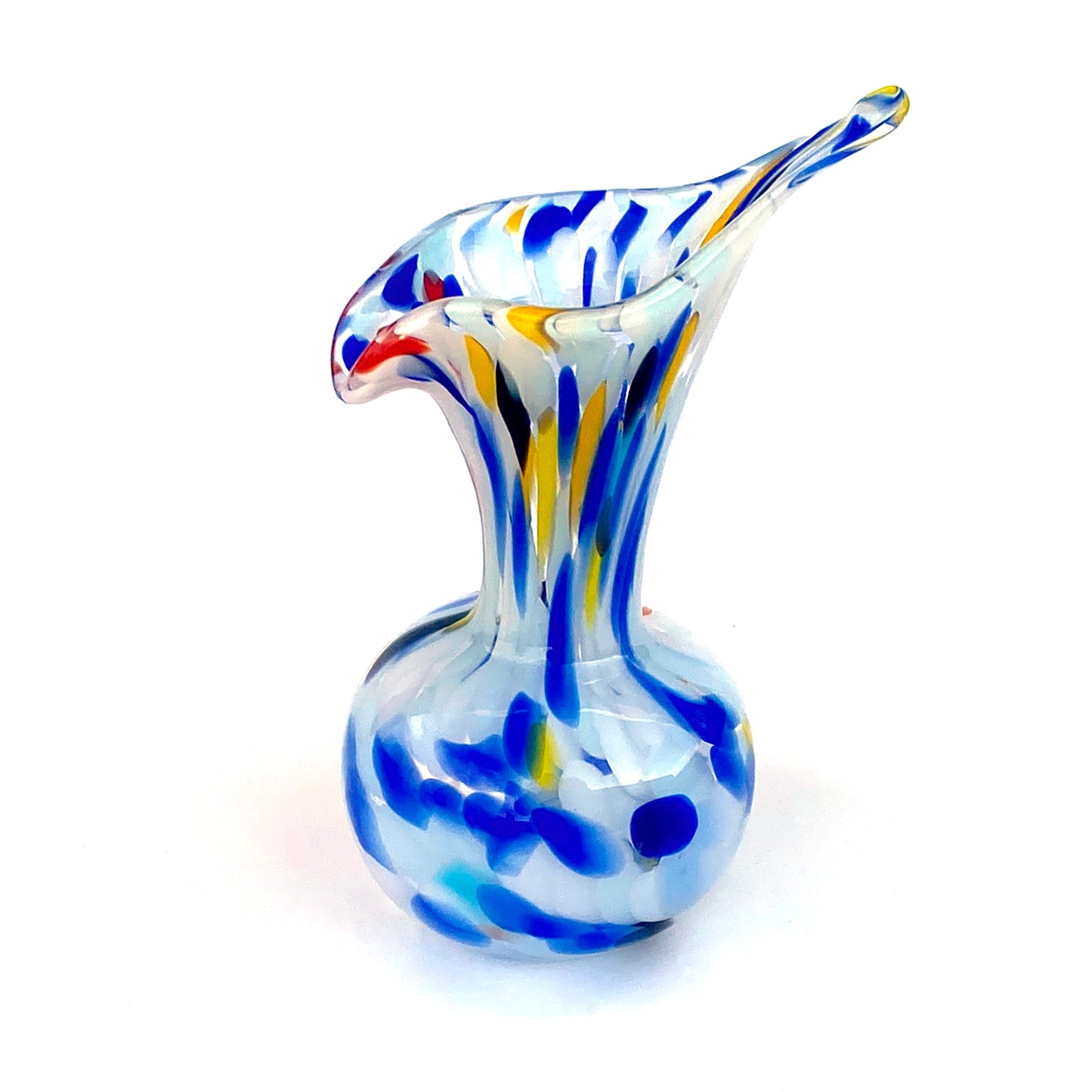 Vaso in vetro di Murano, soffiato e lavorato a mano, linea "I Colori di Murano" h. cm. 17 - Made in Murano. Cod. 13