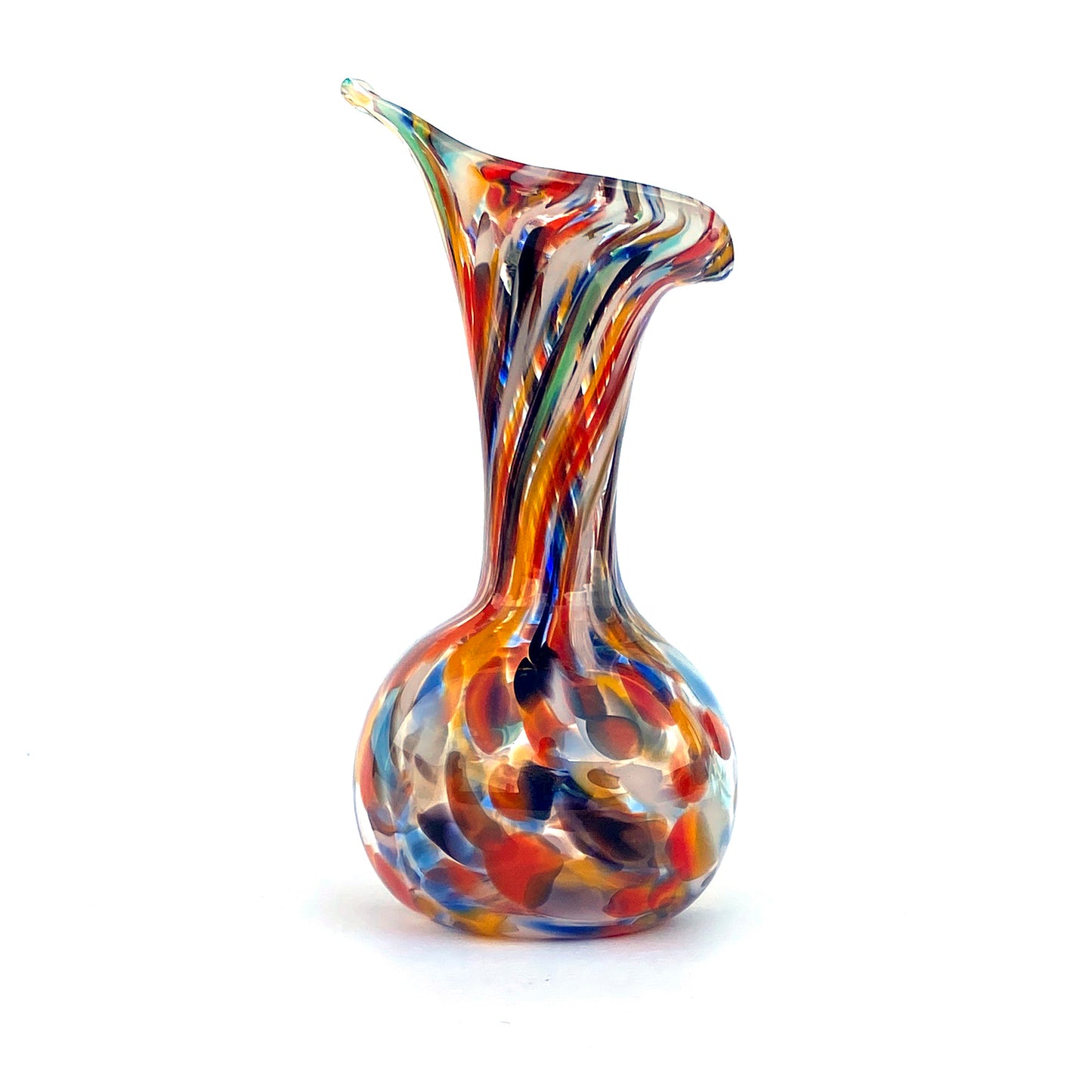 Vaso in vetro di Murano, soffiato e lavorato a mano, linea "I Colori di Murano" h. cm. 19,5 - Made in Murano. Cod. 14