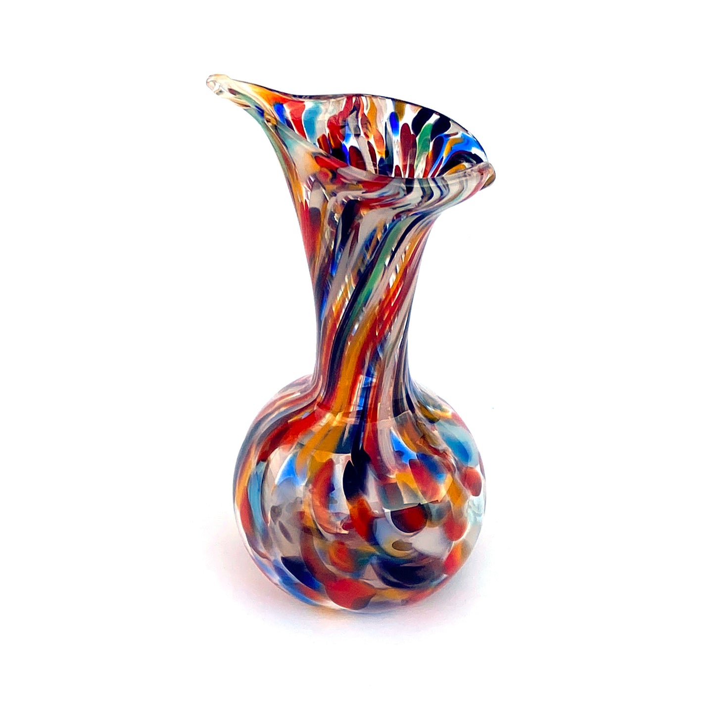 Vaso in vetro di Murano, soffiato e lavorato a mano, linea "I Colori di Murano" h. cm. 19,5 - Made in Murano. Cod. 14