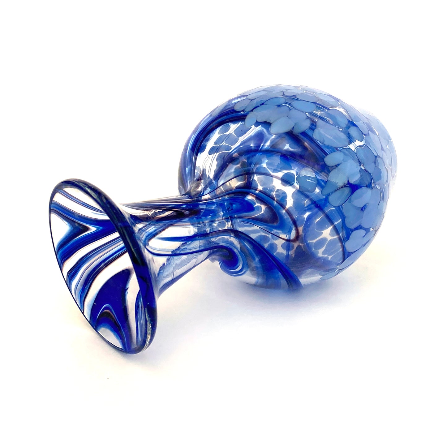 Vaso in vetro di Murano, soffiato e lavorato a mano, linea "I Colori di Murano" h. cm. 18 - Made in Murano. Cod. 19