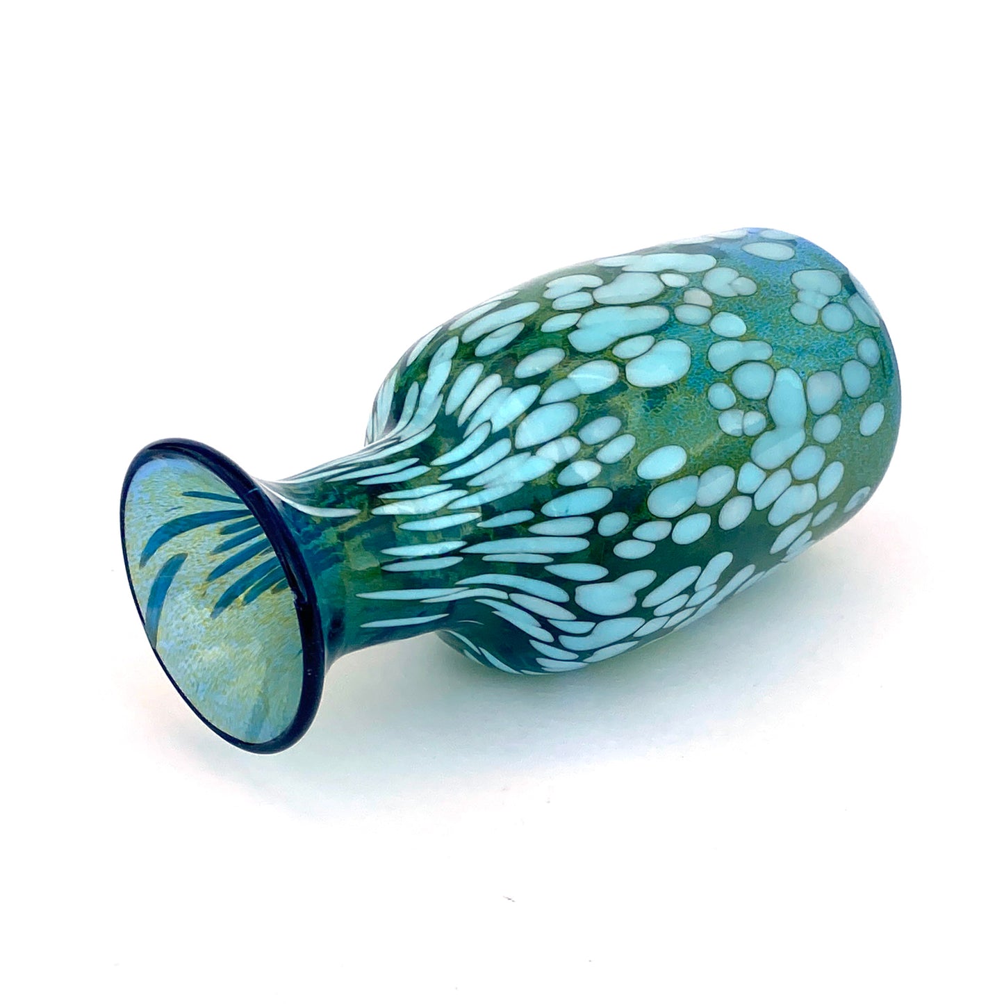 Vaso in vetro di Murano, soffiato e lavorato a mano, linea "I Colori di Murano" h. cm. 17,5 - Made in Murano. Cod. 22
