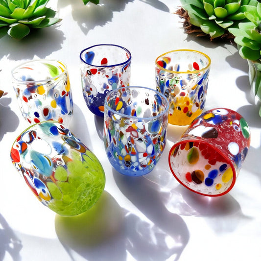 Bicchieri Tintoretto in vetro di Murano, realizzati nell'isola di Murano, soffiati e lavorati a mano da maestri Vetrai - SPECIAL EDITION - 380 ml.
