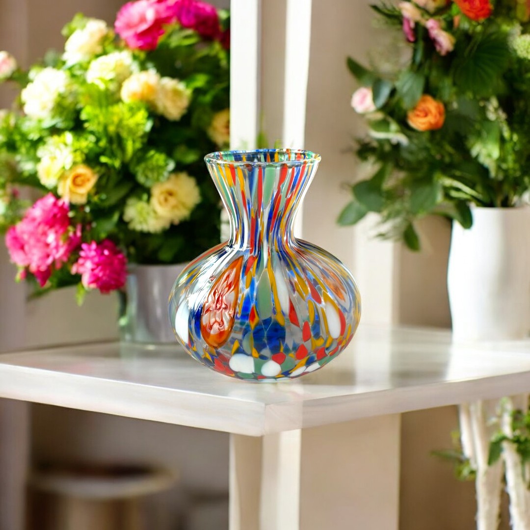 Vaso piccolo in Vetro “I Colori di Murano”. ARLECCHINO