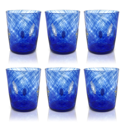 6 Verres en Verre "Les Couleurs de Murano". TUMBLE-CLASSIC-MIX