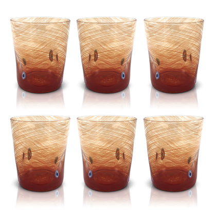 6 Verres en Verre "Les Couleurs de Murano". TUMBLE-CLASSIC-MIX