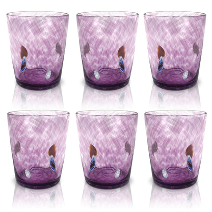 6 Verres en Verre "Les Couleurs de Murano". TUMBLE-CLASSIC-MIX