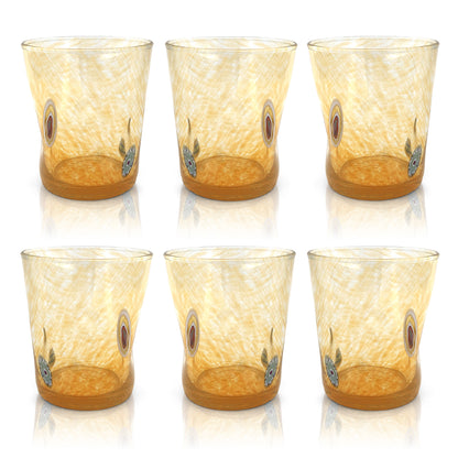 6 Verres en Verre "Les Couleurs de Murano". TUMBLE-CLASSIC-MIX