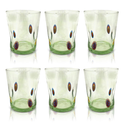 6 Verres en Verre "Les Couleurs de Murano". TUMBLE-CLASSIC-MIX