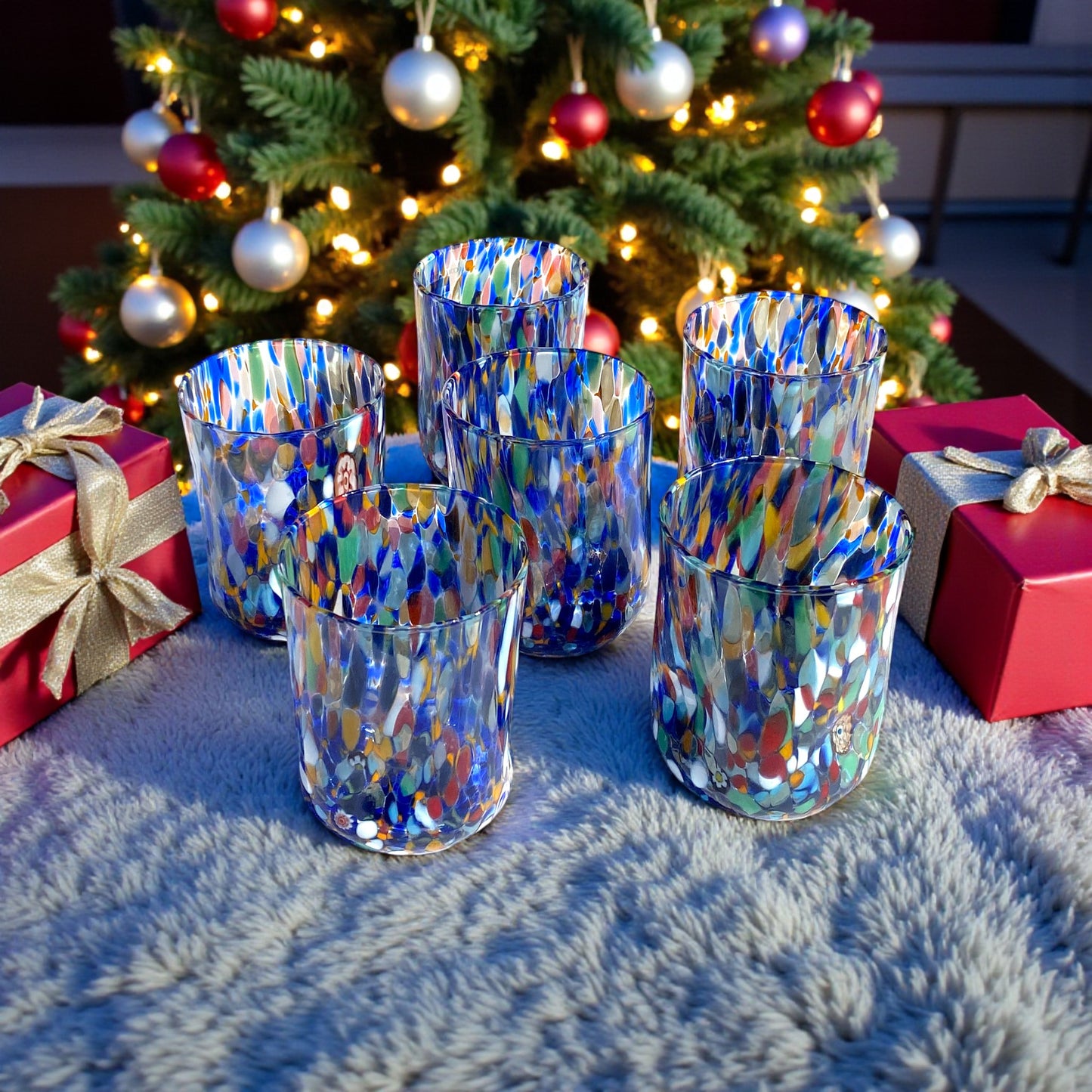 6 Glasgläser „I Colori di Murano“. TUMBLE-HARLEKIN