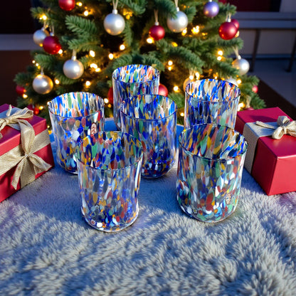 6 Glasgläser „I Colori di Murano“. TUMBLE-HARLEKIN