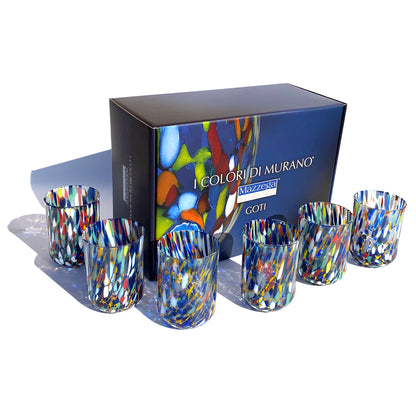 6 Glasgläser „I Colori di Murano“. TUMBLE-HARLEKIN