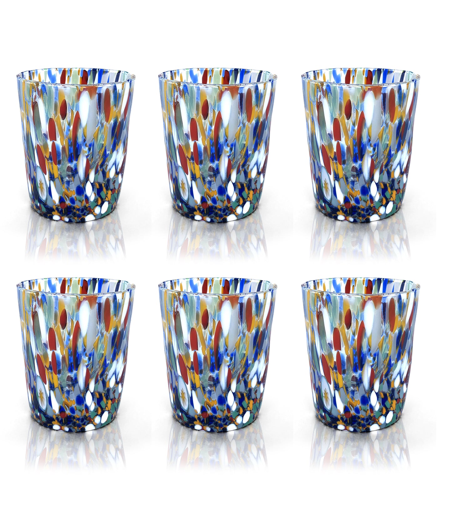 6 verres en verre « I Colori di Murano ». TUMBLE-ARLEQUIN