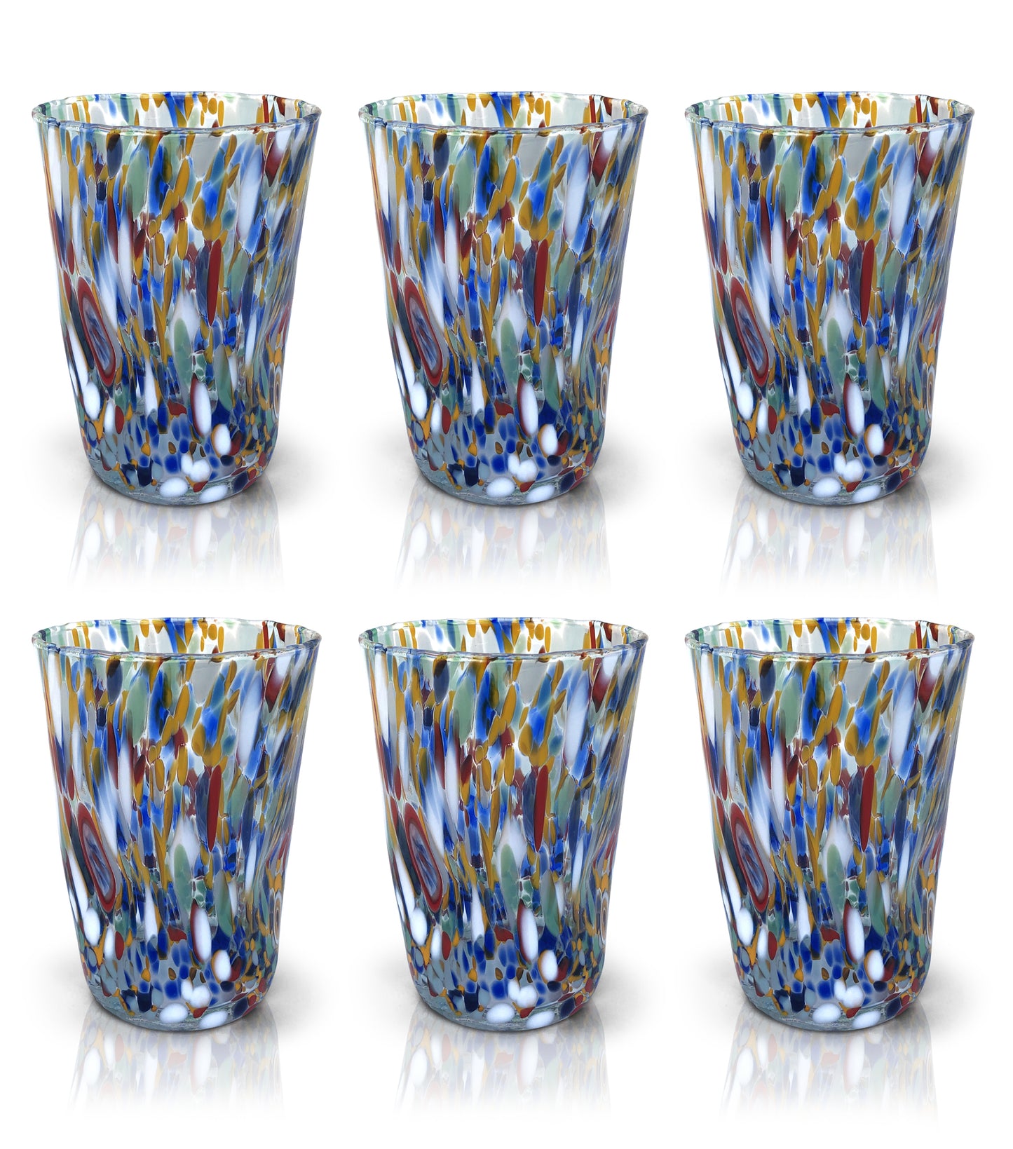 6 verres en verre « I Colori di Murano ». BOISSON ARLEQUIN