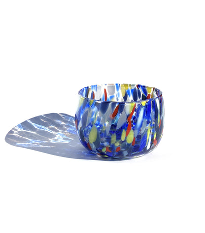 6 Ciotole Colombina in Vetro Soffiate e Lavorate a Mano con Murrine di Murano, linea “I Colori di Murano” Made in Italy