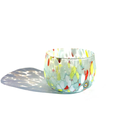 6 Ciotole Colombina in Vetro Soffiate e Lavorate a Mano con Murrine di Murano, linea “I Colori di Murano” Made in Italy