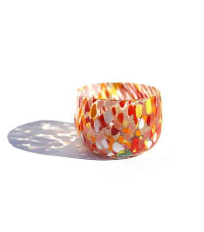 6 Ciotole Colombina in Vetro Soffiate e Lavorate a Mano con Murrine di Murano, linea “I Colori di Murano” Made in Italy