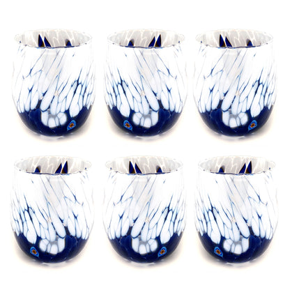 6 Verres en Verre "Les Couleurs de Murano". TUMBLE-CLASSIC-MIX