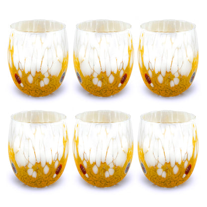 6 Verres en Verre "Les Couleurs de Murano". TUMBLE-CLASSIC-MIX