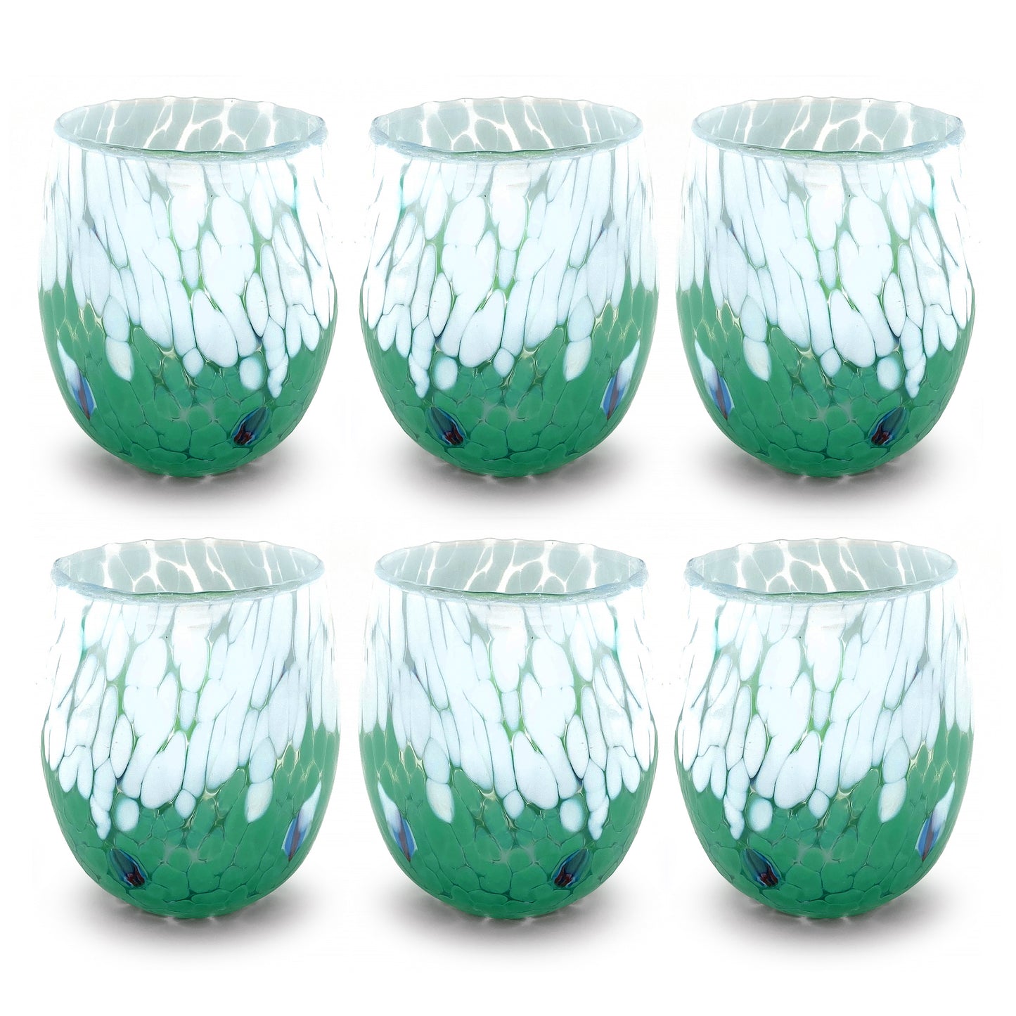 6 Verres en Verre "Les Couleurs de Murano". TUMBLE-CLASSIC-MIX