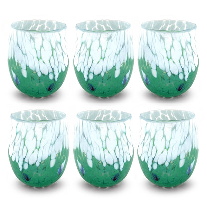 6 Verres en Verre "Les Couleurs de Murano". TUMBLE-CLASSIC-MIX