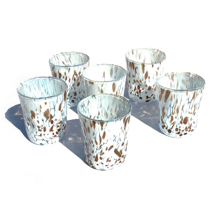 6 Verres en Verre "Les Couleurs de Murano". TUMBLE-CLASSIC-MIX