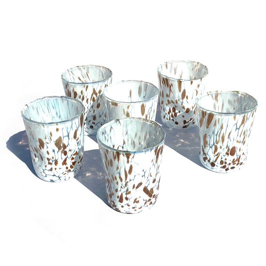6 Verres en Verre "Les Couleurs de Murano". TUMBLE-CLASSIC-MIX