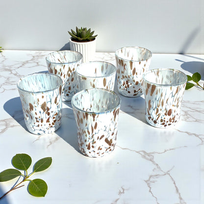 6 Verres en Verre "Les Couleurs de Murano". TUMBLE-CLASSIC-MIX