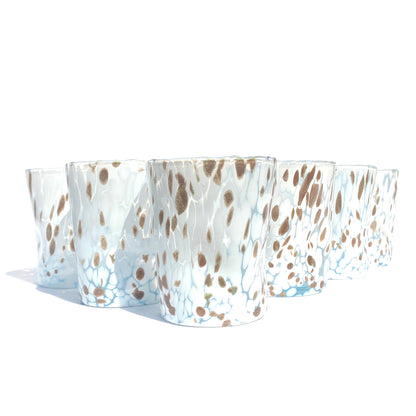 Set aus Weingläsern und Gläsern aus mundgeblasenem und handgefertigtem Glas mit Geschenkbox „I Colori di Murano“ mit Aventurin – elegant für raffinierte Anlässe – hergestellt in Italien